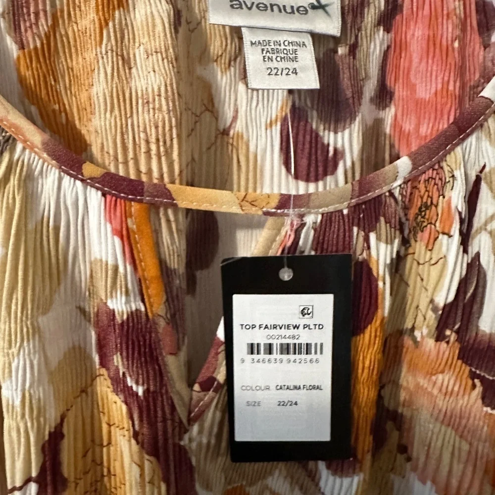 Avenue NWT 22/24 Catalina Floral Shirt - Picture 4 of 5